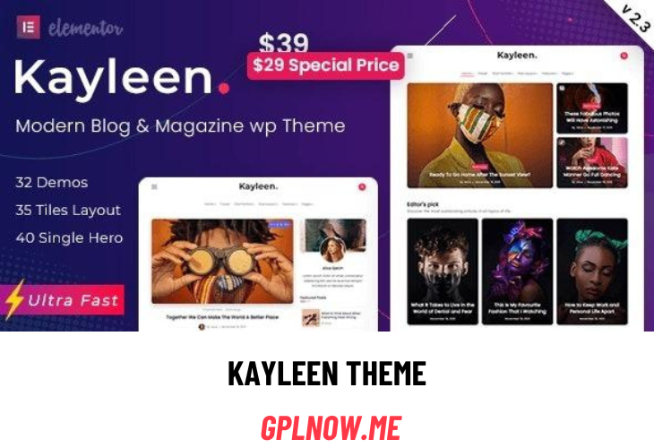 Free Download Kayleen Theme [v2.7.1]